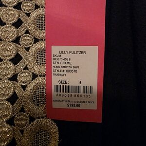 Lilly Pulitzer Navy and Gold Shift Dress